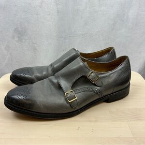 Men's Gray Double Monk Strap Shoes
